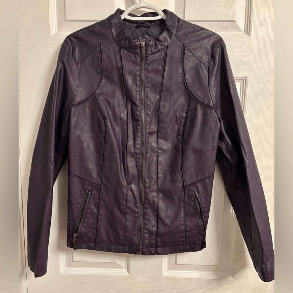Women's Purple Pleather Jacket